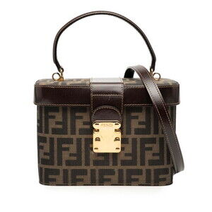 Fendi Zucca shoulder bag vanity brown canvas leather